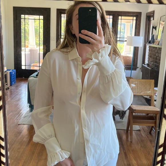 Saint Laurent cream Blouse with frilly sleeves - Picture 5 of 8